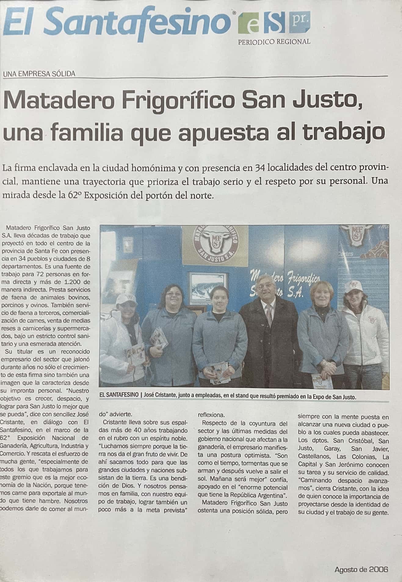 Noticia Matadero San Justo en Expo
